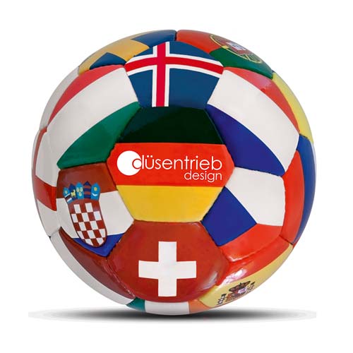 Länderball EM 2016 mit bedrucktem Logo