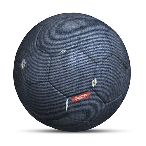 Werbeball Textilhersteller Fußball in Jeansoptik