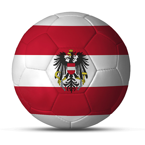 Länderball Österreich Flaggen Fußball mit Logo