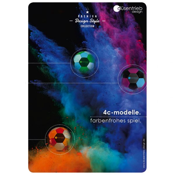 Plakat 4c-Modelle farbenfrohes Spiel Designbälle in vier Farben