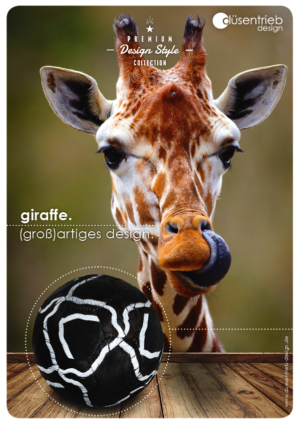 Plakat Giraffe (groß)artiges Design Fellball in Giraffenoptik