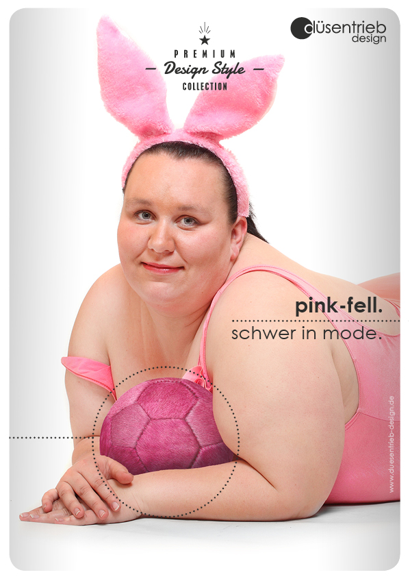 Plakat Hase schwer in Mode pinker Fellball