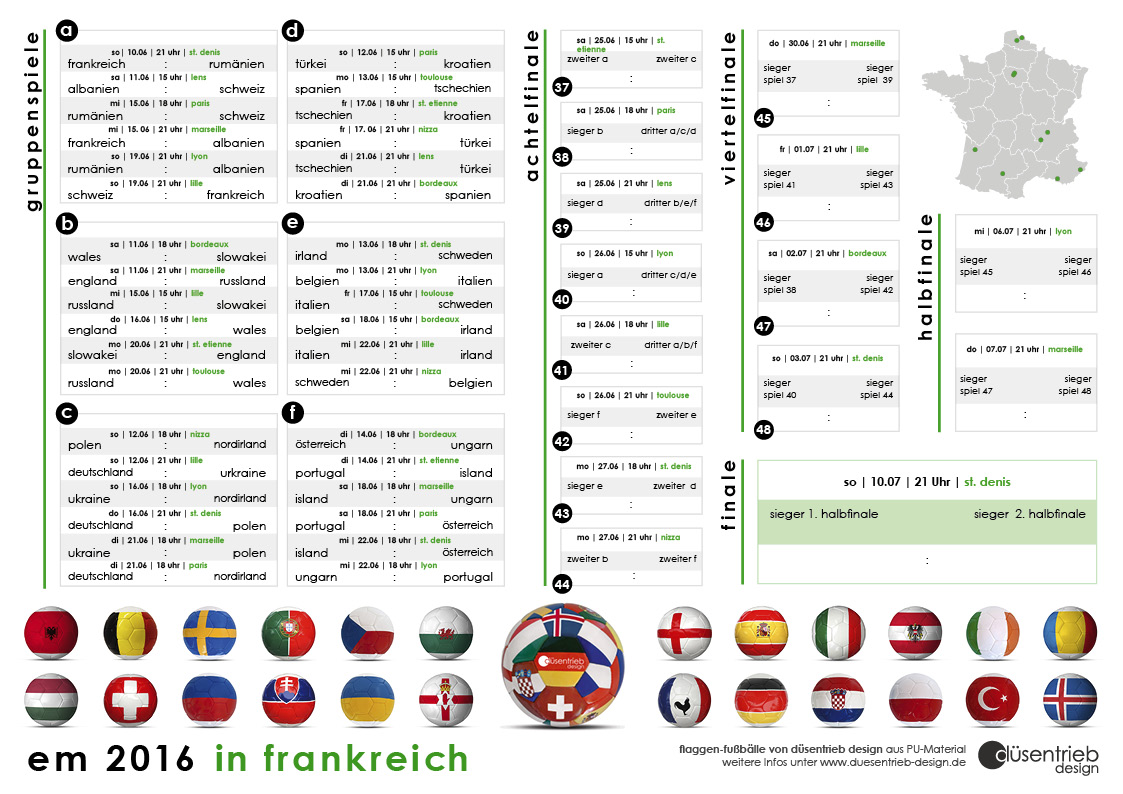 Fußball EM 2016 Spielplan