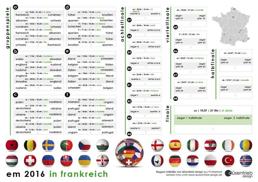 Fußball EM 2016 Spielplan